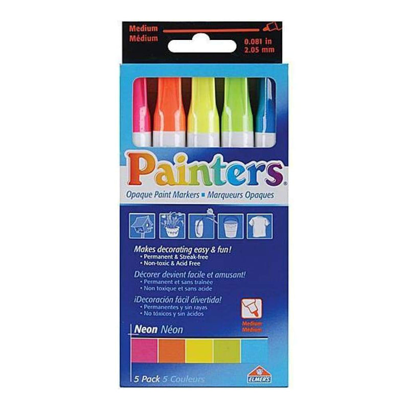 Elmer's Painters - Opaque Paint Markers Medium Point 5 Pack  Neon Colours