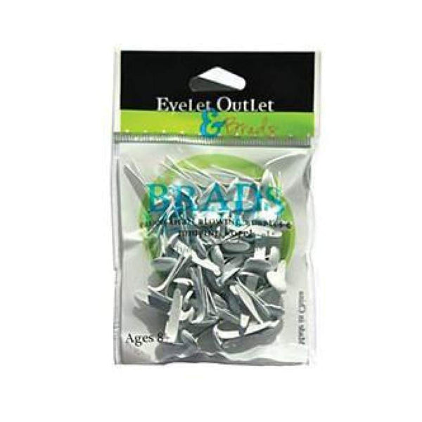 Eyelet Outlet Round Brads 8Mm 40/Pkg - Shiny Silver