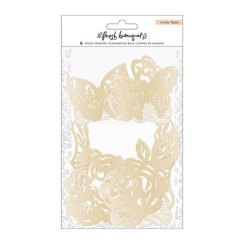 Crate Paper Fresh Bouquet Wood Veneer Shapes W/Gold Foil 6 Pack*