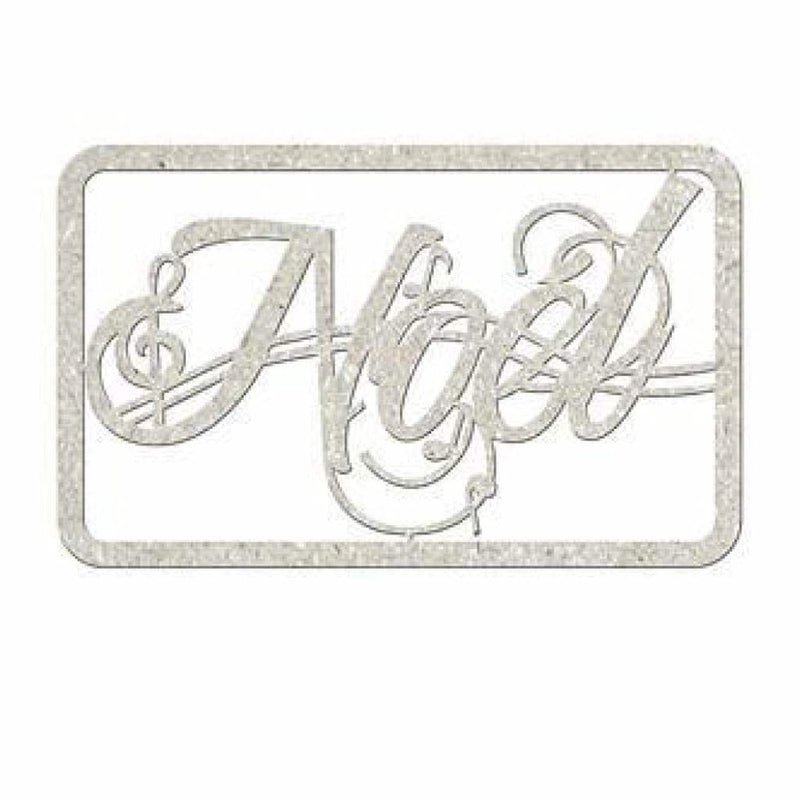 Fabscraps - Die-Cut Gray Chipboard Word Noel 5X2.5In