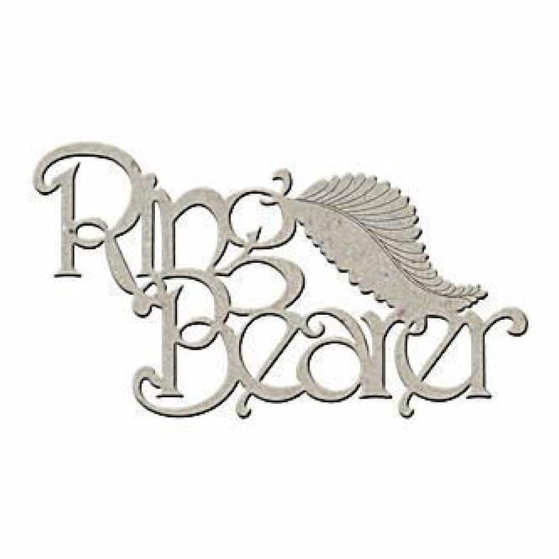 Fabscraps -Die-Cut Gray Chipboard Word Ring Bearer 4.25In.X2.25In.