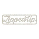 Fabscraps - Die-Cut Gray Chipboard Word - Zipper Up