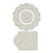 Fabscraps Die-Cut Grey Chipboard Embellishments - Flower Shape  Center & Tag 12/Pkg