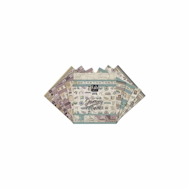 Fabscraps Double-Sided Cardstock Pad 12 Inch X12 Inch 24 Pack Journey In Time, 8 Designs/3 Each