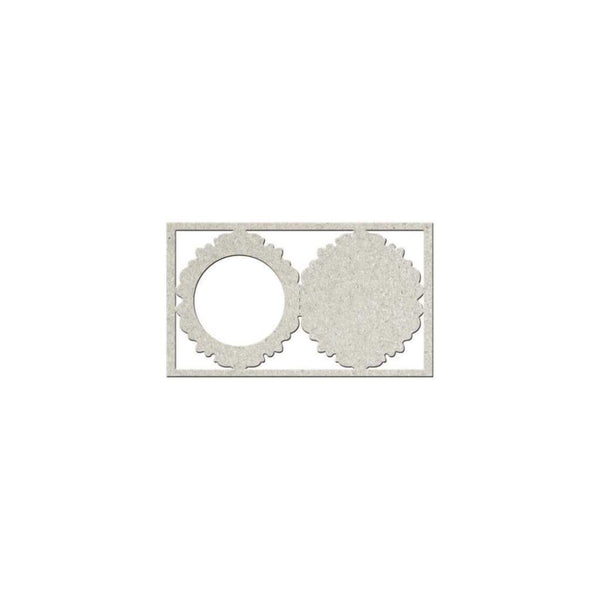 Fabscraps Floral Dreams Die-Cut Gray Chipboard Shape Frame 6.7 Inch X3.5 Inch