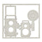 Fabscraps Journey In Time Die-Cut Gray Chipboard Word - Vintage Camera 4.3 Inch X3.9 Inch 2 Pack