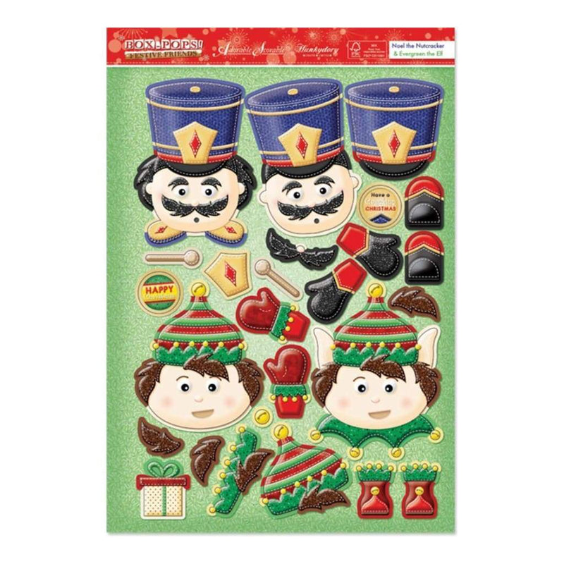 Festive Friends A4 Box Pops! 2 pack Noel The Nutcracker/Evergreen The Elf