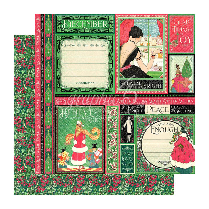 Graphic 45 - Fashion Forward Double-Sided Cardstock 12in x 12in - December
