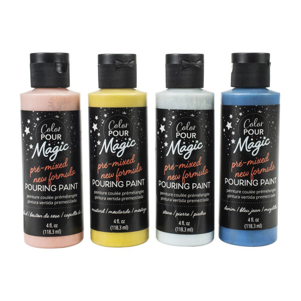 American Crafts Color Pour Magic Pre-Mixed Paint Kit 4/Pkg - Nostalgia*