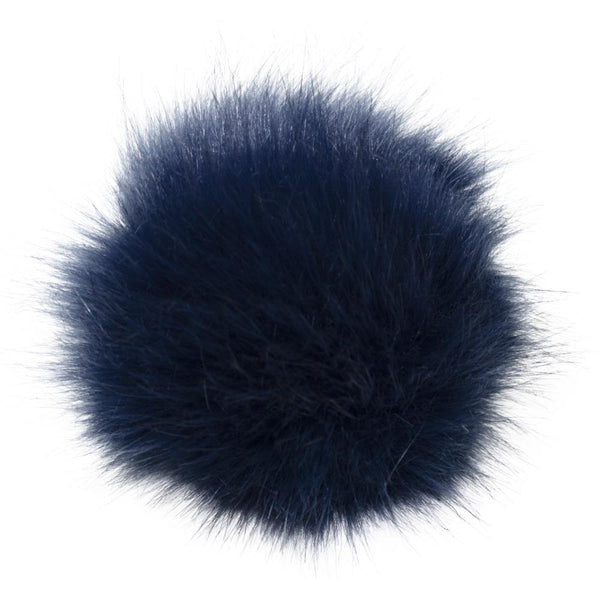 Pepperell - Faux Fur Pom With Loop - Navy