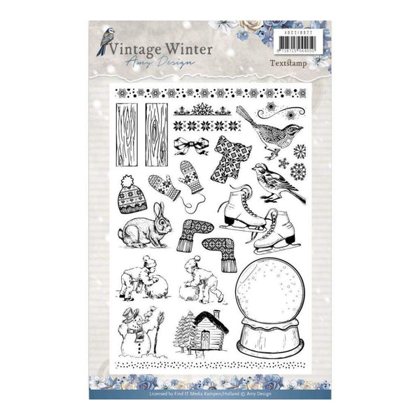 Find It Amy Design Vintage Winter Clear Stamps Icons
