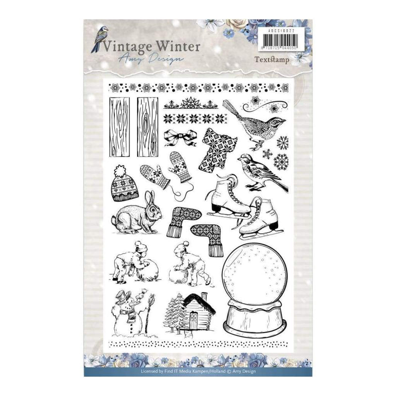 Find It Amy Design Vintage Winter Clear Stamps Icons