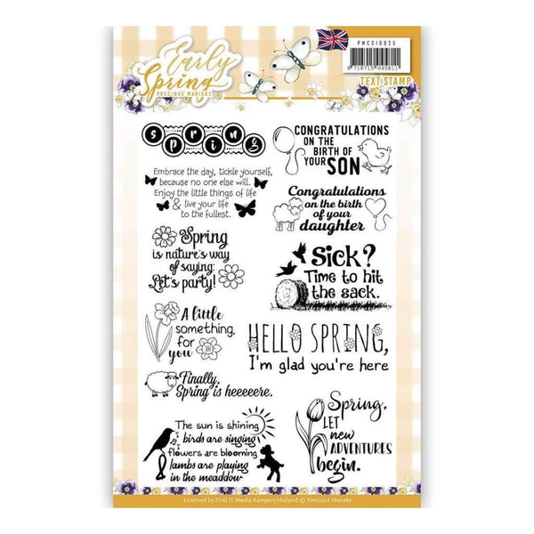 Find It Precious Marieke Early Spring Clear Text Stamps