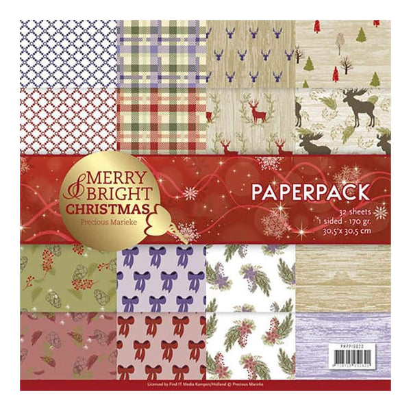 Find It Trading Precious Marieke Paper Pack 12 inch X12 inch 23 pack Merry and Bright, Single-Sided Designs