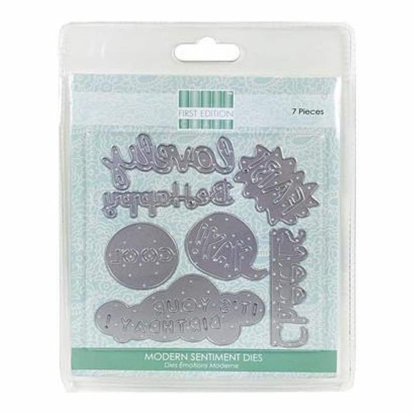 First Edition Dies 7 Pack  Modern Sentiments Lovely Be Happy