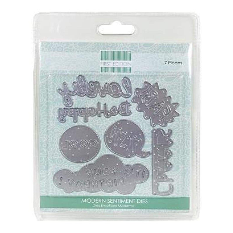 First Edition Dies 7 Pack  Modern Sentiments Lovely Be Happy