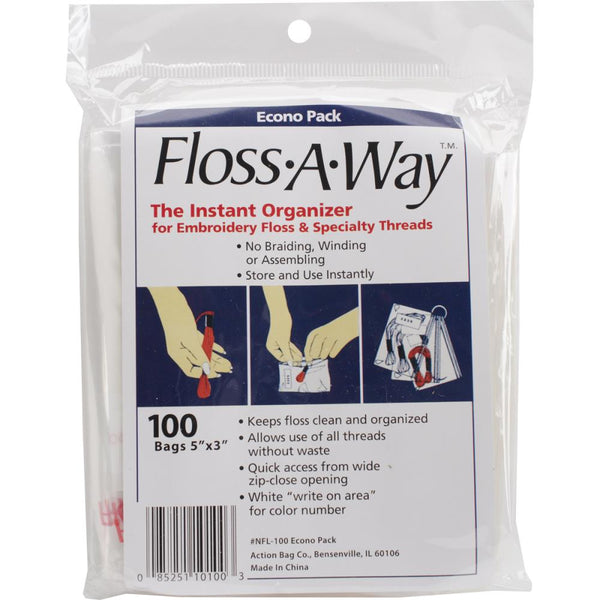 Action Bag Floss-A-Way Organiser 3in x 5in 100 pack