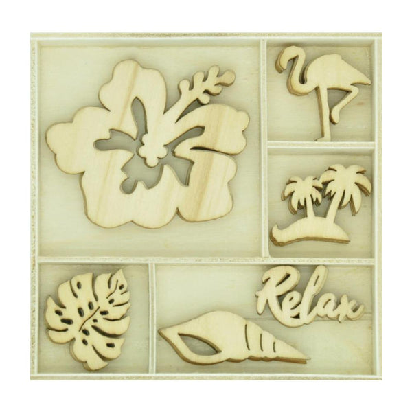 Kaisercraft - Themed Mini Wooden Flourishes 30 per pack - Relax