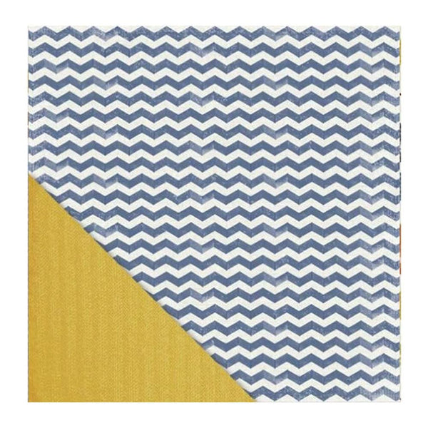 Little Yellow Bicycle - Feels Like Home Collection - 12 x 12 Double Sided Paper - Denim Chevron