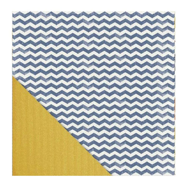 Little Yellow Bicycle - Feels Like Home Collection - 12 x 12 Double Sided Paper - Denim Chevron
