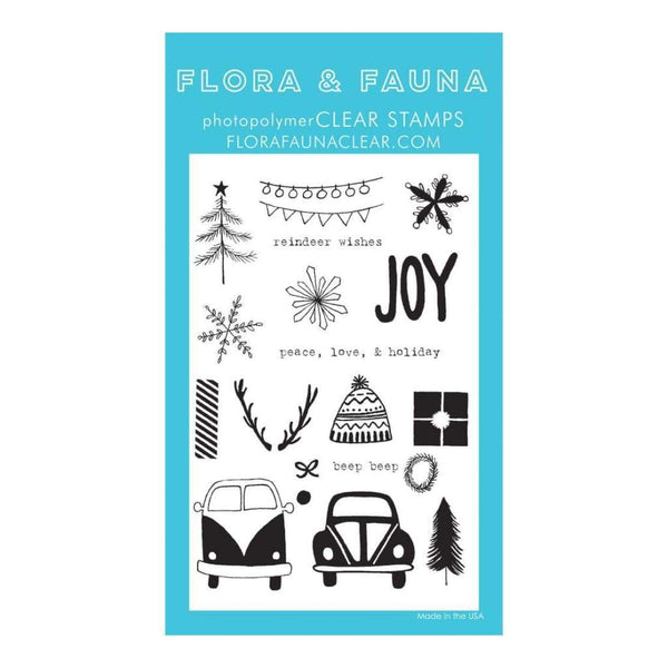 Flora & Fauna Clear Stamps 4 inch X6 inch Driving To The Holidays
