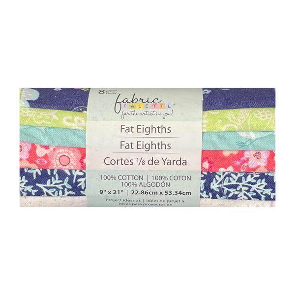 Fabric Palette Fat Eighths 9"x21" - 1 Bundle (8pcs) - Colours and Patterns - Flora & Fauna*