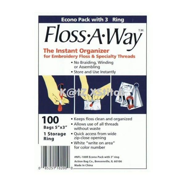Floss-A-Way Organizer 3 inch X5 inch 100 pack