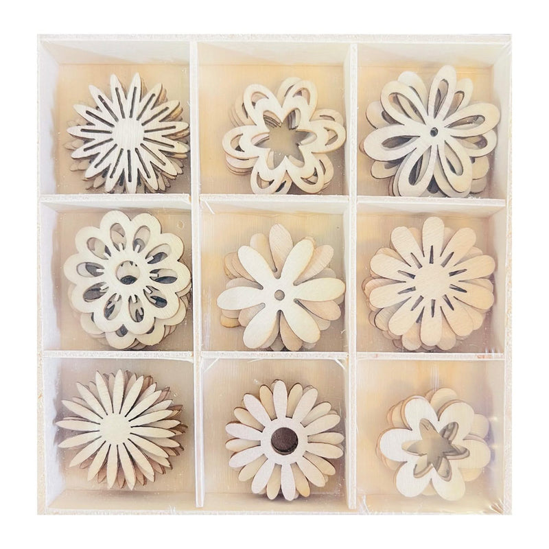 Poppy Crafts Wooden Elements - Flowers