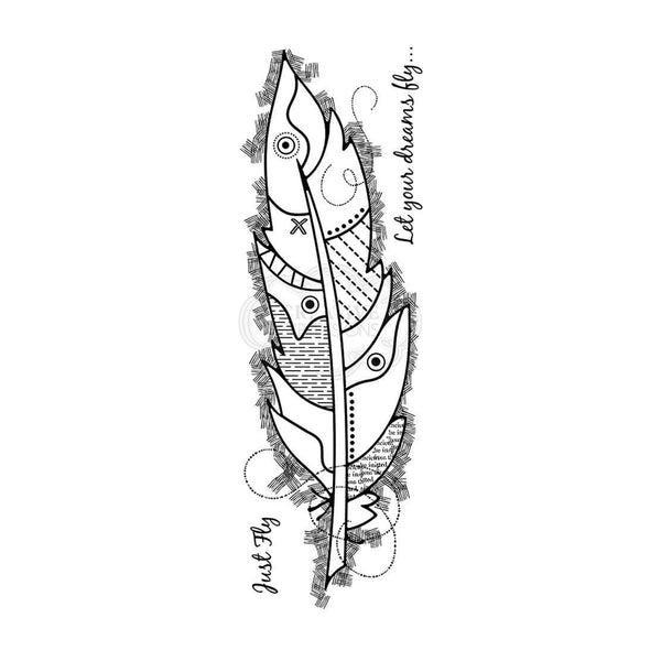 Woodware - Clear Singles Stamp - Large Feather 8 in x 2.6 in.