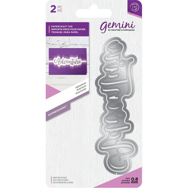 Gemini Papercraft Die - Adventure 1.4 inch X4.5 inch