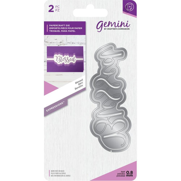 Gemini Papercraft Die - Blessed 1.4 inch X3.7 inch