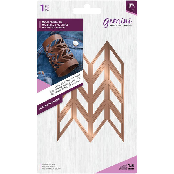 Crafters Companion Gemini Multi-Media Dies - Decorative Chevron Panel - 2.8in x 4.2in*