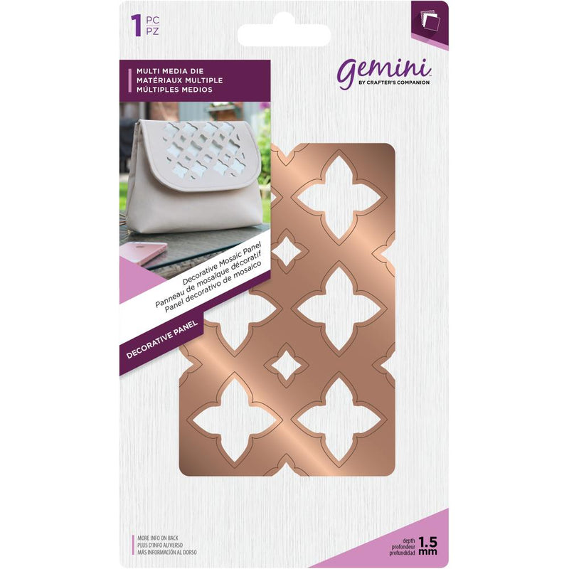 Crafters Companion Gemini Multi-Media Dies - Decorative Mosiac Panel - 2.7in 4.2in*