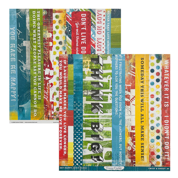 Cosmo Cricket - Double-Sided Borders 12"x12" Single Sheet - Get Happy*