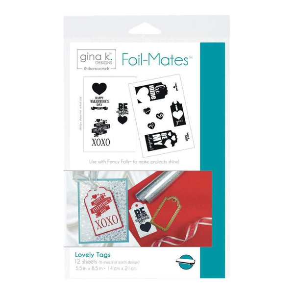 Gina K Designs Foil-Mates Tags 5.5 inch X 8.5 inch 12 pack Lovely, 6 Designs/2 Each