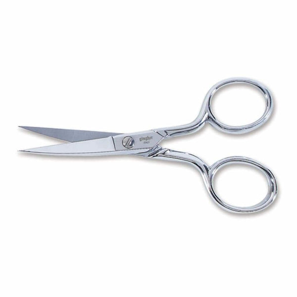 Gingher Curved Embroidery Scissors 4 inch with Leather Sheath