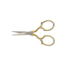Gingher Gold-Handled Epaulette Embroidery Scissors 3-1/2 inch with Leather Sheath*