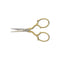 Gingher Gold-Handled Epaulette Embroidery Scissors 3-1/2 inch with Leather Sheath