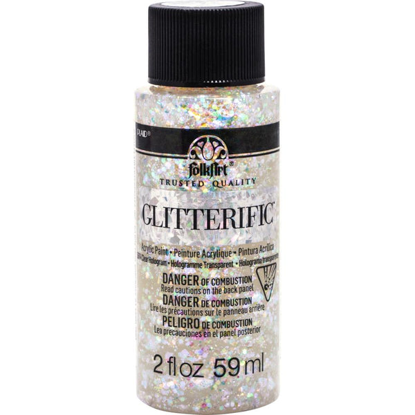 FolkArt - Glitterific Glitter Paint 2oz - Hologram - Clear