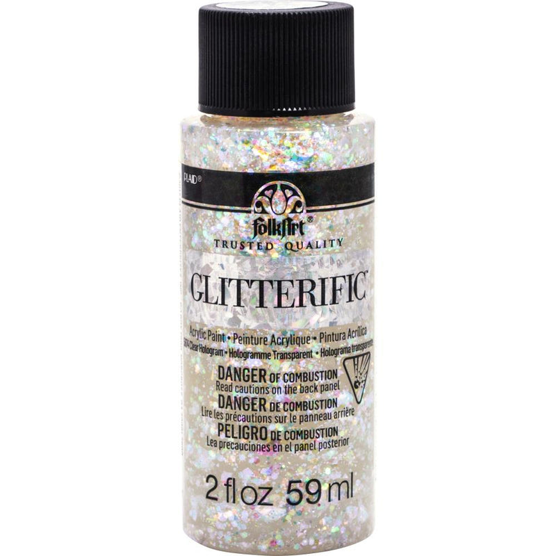 FolkArt - Glitterific Glitter Paint 2oz - Hologram - Clear