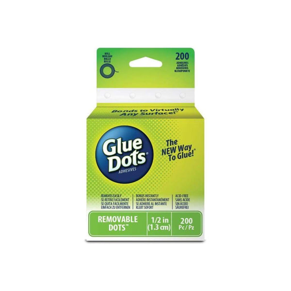 Glue Dots Clear Dot Roll Removable .5" 200/Pkg