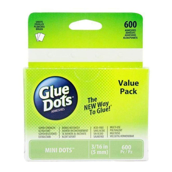 Glue Dots Green - Value Pack - Mini -3/16 Inch ( 0.5 Cm) / 600 Dots
