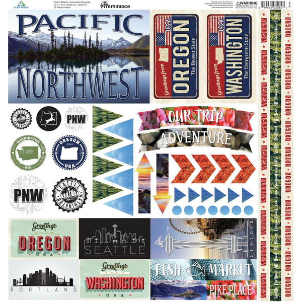 Reminisce Elements Cardstock Stickers 12in x 12in The Great Northwest