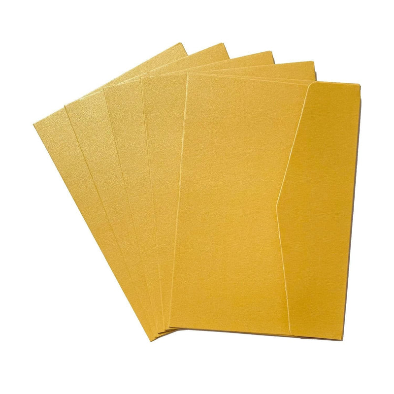 Poppy Crafts Premium Pearlescent Cards & Envelopes A6 Gold - 5 Pack