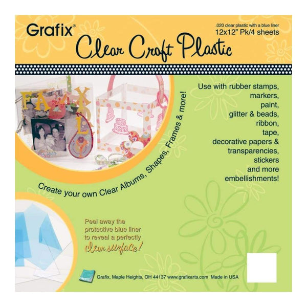 Grafix Craft Plastic Sheets - Clear .020