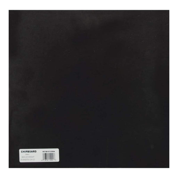 Grafix Medium Weight Chipboard Sheets 12inch X12inch  - Black 25 sheets