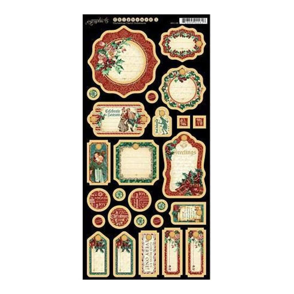 Graphic 45 - A Christmas Carol Chipboard Die-Cuts 6Inch X12inch  Sheet Journaling