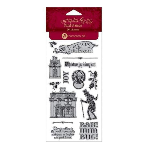 Graphic 45  - A Christmas Caroll Cling Stamps - #1