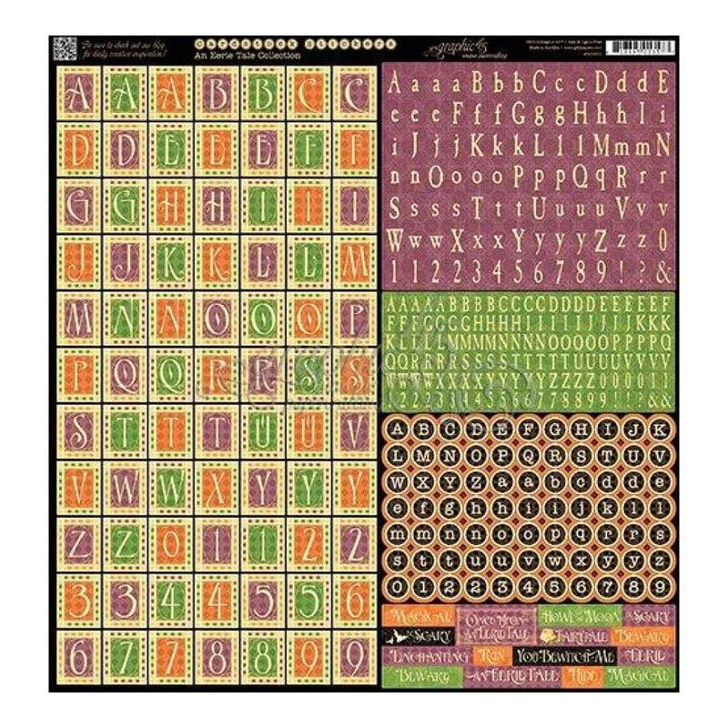 Graphic 45 An Eerie Tale 12X12 Alphabet Stickers