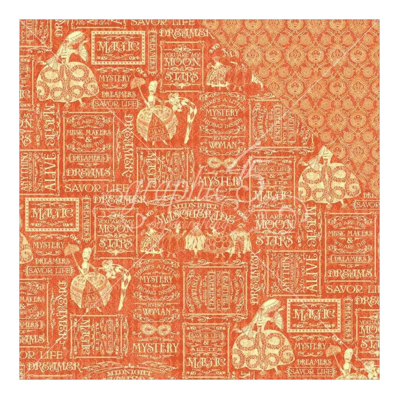Graphic 45 - Midnight Masquerade Double-Sided Cardstock 12 inch X12 inch - Moonlight Mystery